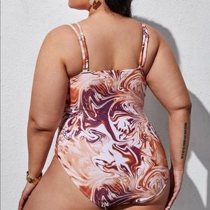 Marble Patterened One Piece swimsuit